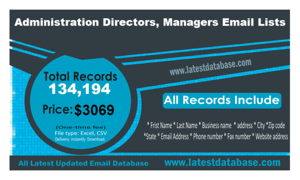 Administration Directors, Managers Business Email Databases