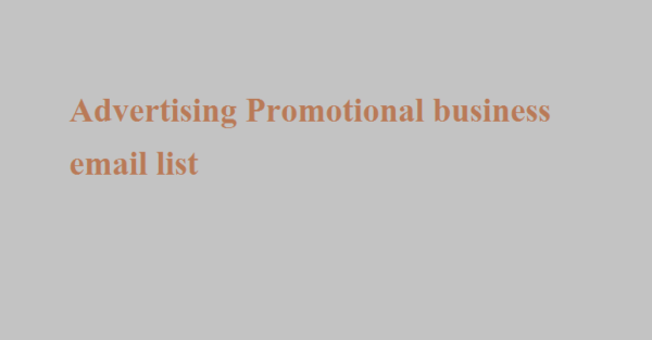 Advertising-Promotional business Business Email Database