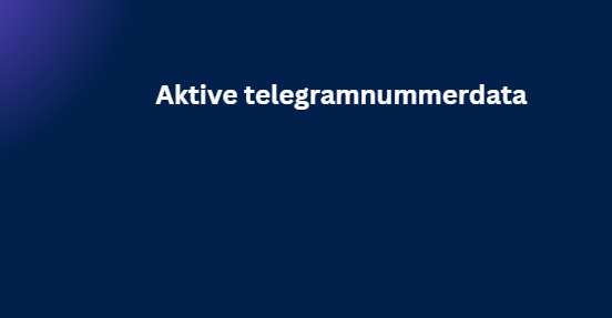 Aktive telegramnummerdata