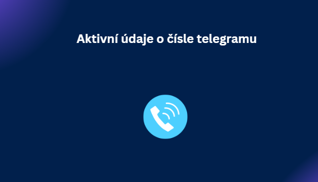 Aktivní údaje o čísle telegramu