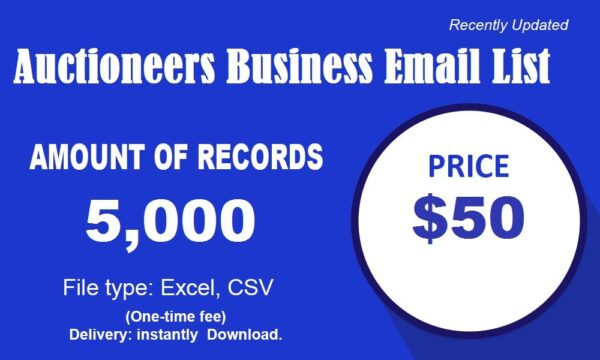 Auctioneers Business Business Email Database