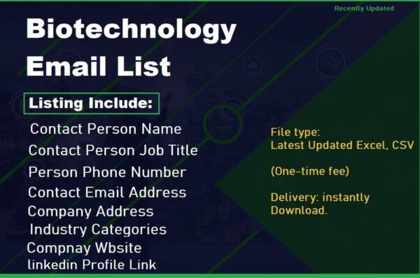 Biotechnology Business Email Database