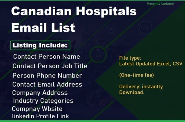 Canadian Hospitals Business Email Database