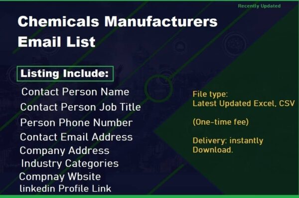 Chemicals Manufacturers Business Email Database