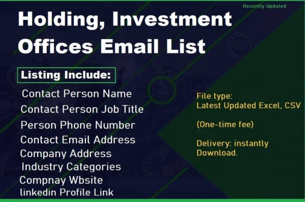 Holding, Investment Offices Business Email Database