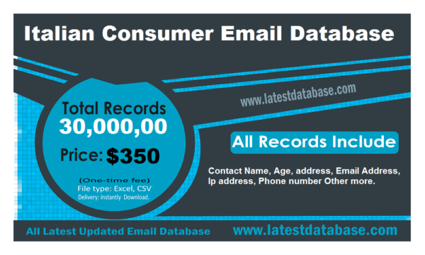 Italian Consumer Business Email Database