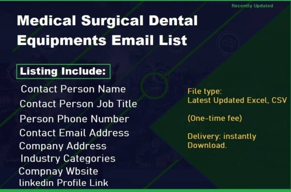 Medical Surgical Dental Equipments Business Email Database