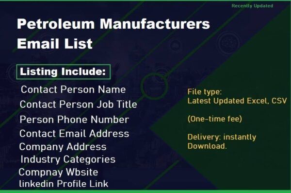 Petroleum Manufacturers Business Email Database