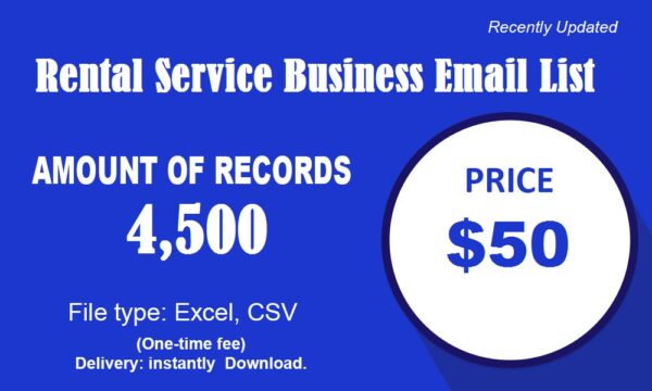 Rental Service business Business Email Database