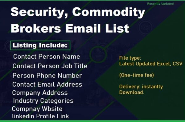 Security, Commodity Brokers Business Email Database