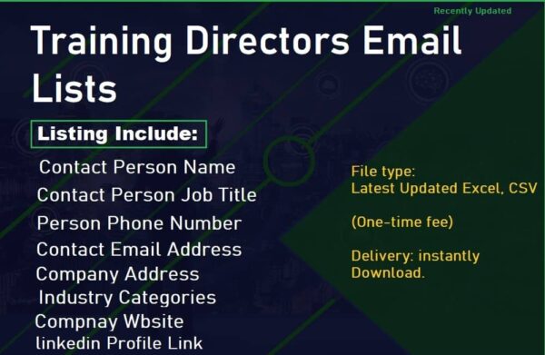 Training Directors Business Email Databases Trial